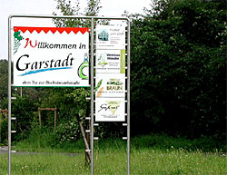 Ortseingangsschild der Gemeinde Garstadt